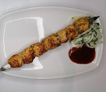 Шашлык из куриного филе с гарниром