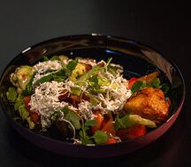 Хрустящий баклажан с брынзой