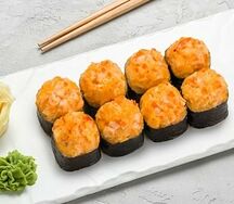 Ролл запеченный острый с тигровыми креветками