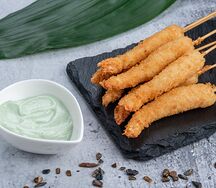 Креветки темпура с соусом имбирь-васаби