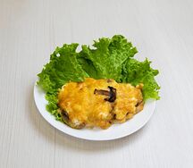 Куриная отбивная по-французски с грибами