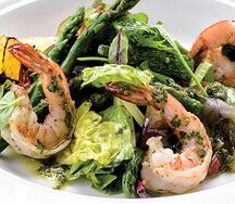 С креветками и спаржей