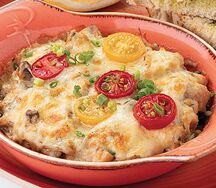 Рапаны, запеченные с картофелем, грибами и черри