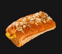 Хот-дог марсельский Три сыра на булочке бриошь