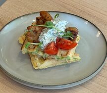 Вафли из цукини с креветкой