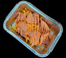 Картофель фри с сыром и беконом