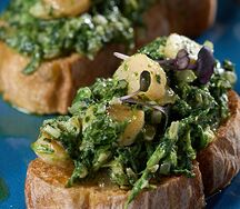 Брускетта с гребешком