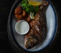 Дорадо с беби-картофелем 