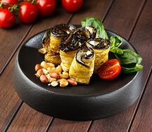 Рулетики из баклажанов с сыром и орехами