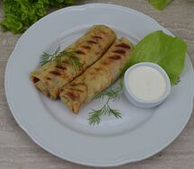 Блинчики фаршированные с ветчиной и сыром