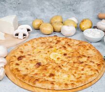 Пирог с картофелем, сыром и грибами