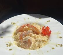 Феттуччине с креветками