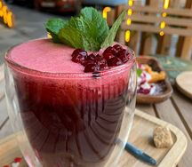 Бруснично-вишневый чай с мятой