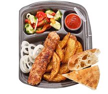 Комбо с куриным люля-кебаб и картофелем по-деревенски