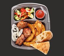 Комбо от Рубика со свининой и картофелем по-деревенски