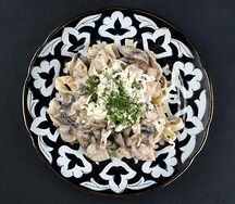 Фетучини с курицей в сливках