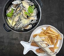 Мидии в чесночно-сливочном соусе