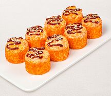 Запечённый ролл с угрём и лососем