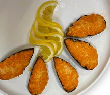 Мидии запеченные под спайси соусом