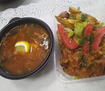 Суп солянка и картофель по-деревенски с мясом