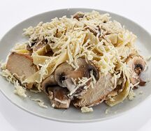 Паста Сливочная с Курицей и Грибами