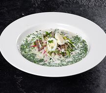 Окрошка с телятиной. Заправка квас