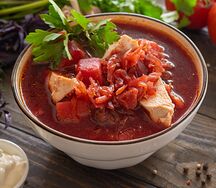 Домашний борщ с курицей