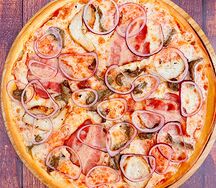 Пицца Мясная на итальянском тесте