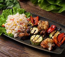 Сет №9 Овощи на мангале с отварным рисом