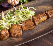 Шашлык из говяжьей печени