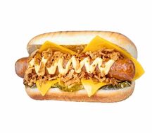 Хот-дог с говяжьей сосиской в булочке