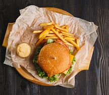 Бургер с мраморной говядиной 