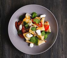 Теплый салат Жареный баклажан