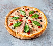 Пицца Бьянка с лососем