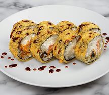 Жареный ролл Угорь-лосось