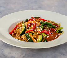 С курицей в соусе терияки