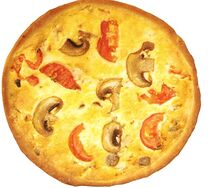 Пирог открытый с курицей и шампиньонами