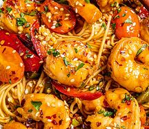 Вок с креветками