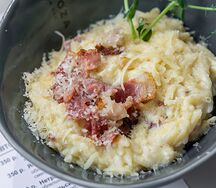 Паста орзо с беконом