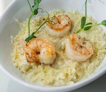 Паста орзо с креветками