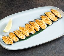 Запеченные мидии с сырным соусом 10 шт