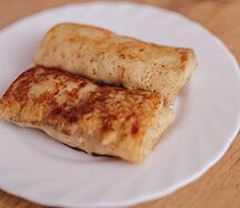 Блины с ветчиной и сыром