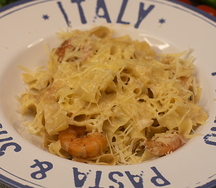 Феттучини с креветками