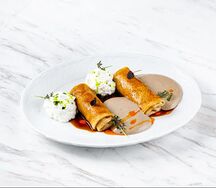 Блины с мраморной говядиной