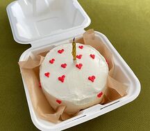 Бенто-торт с дизайном Сердечки