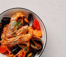 Спагетти с морепродуктами