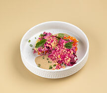 Сельдь под шубой с соусом из бородинского хлеба