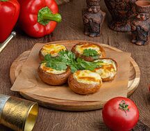 Запечённые шампиньоны с сулугуни