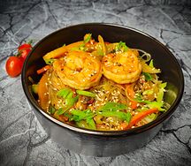 Фунчоза с тигровыми креветками