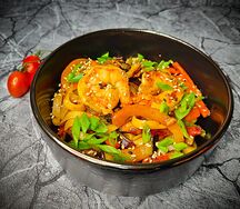 Удон с тигровыми креветками